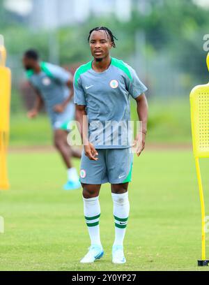 Akwa Ibom State, Nigeria, 3. September 2024, Nigeria Training Session. AFCON 2025 Qualifikation. Bruno Onyemaechi. Quelle: Victor Modo Stockfoto