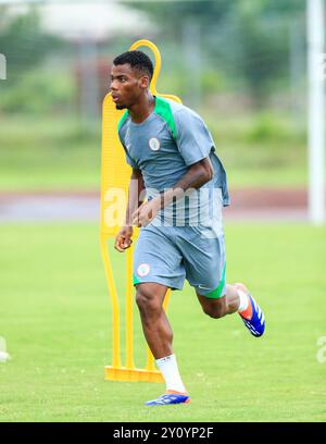 Akwa Ibom State, Nigeria, 3. September 2024, Nigeria Training Session. AFCON 2025 Qualifikation. Raphael Onyedika. Quelle: Victor Modo Stockfoto