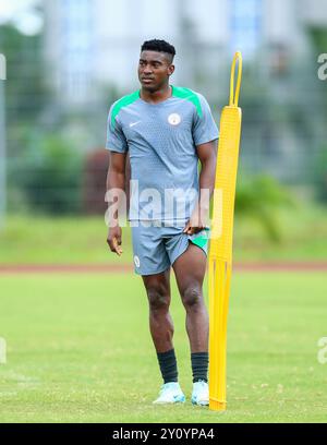 Akwa Ibom State, Nigeria, 3. September 2024, Nigeria Training Session. AFCON 2025 Qualifikation. Taiwo Awoniyi. Quelle: Victor Modo Stockfoto