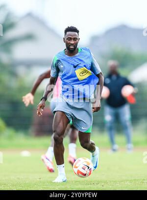 Akwa Ibom State, Nigeria, 3. September 2024, Nigeria Training Session. AFCON 2025 Qualifikation. Wilfred Ndidi. Quelle: Victor Modo Stockfoto