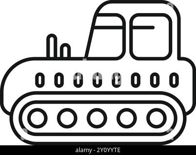 Dieses minimalistische Design verfügt über einen leistungsstarken Raupentraktor, der die Konstruktion und schwere Maschinen symbolisiert Stock Vektor