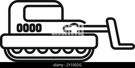 Einfache Konstruktion eines Planierraupenbaggers, der während des Neubaus Boden bewegt Stock Vektor