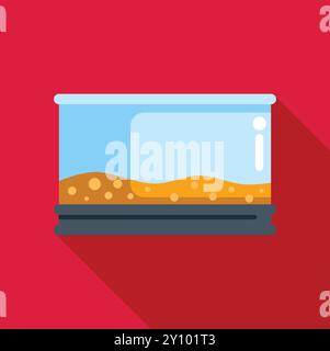 Mit Sand gefülltes Glasterrarium, eine komfortable und sichere Unterkunft für Haustiere Stock Vektor