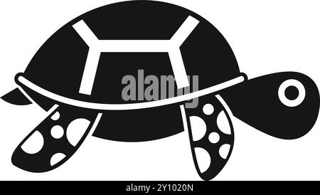 Schwarze Silhouette einer Meeresschildkröte, die nach rechts geht Stock Vektor