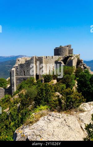 Schloss Peyrepertuse in Duilhac/Südfrankreich Stockfoto