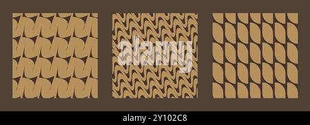 Vektorsatz des geometrischen nahtlosen Musters. Abstrakter Hintergrund mit Korbelementen. Stock Vektor