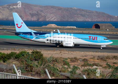 Boeing 737 Flugzeug der TUI Airline am Flughafen Gran Canaria. Stockfoto