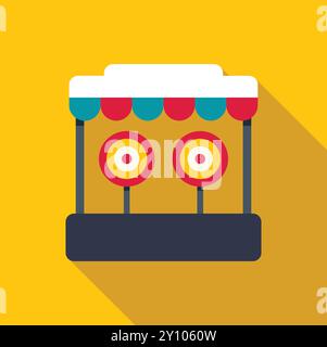 Schießstand Spiel mit Zielen in einem Vergnügungspark, Spaß im Freien Stock Vektor