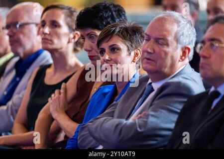 Madrid, Spanien. September 2024. Isabel Rodriguez, spanische Ministerin für Wohnungsbau und städtische Agenda, wurde während eines institutionellen Akts am Cervantes Institute gesehen. Quelle: SOPA Images Limited/Alamy Live News Stockfoto