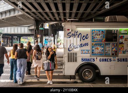 Eis-Truck in Chelsea in New York am Samstag, 17. August 2024. (© Richard B. Levine) Stockfoto