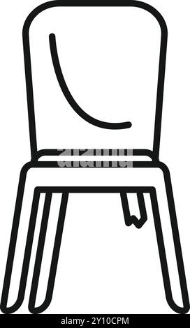 Dieses einfache Strichsymbol repräsentiert das Konzept, defekte Möbel mit Klebeband als temporäre Lösung zu reparieren Stock Vektor