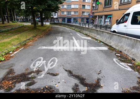 Brüssel, Belgien September 2024. Ein Radweg, in Brüssel am Mittwoch, den 4. September 2024. BELGA FOTO NICOLAS MAETERLINCK Credit: Belga News Agency/Alamy Live News Stockfoto