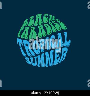 Beach Paradise tropisches Poster mit Typografie im Sommer Stock Vektor