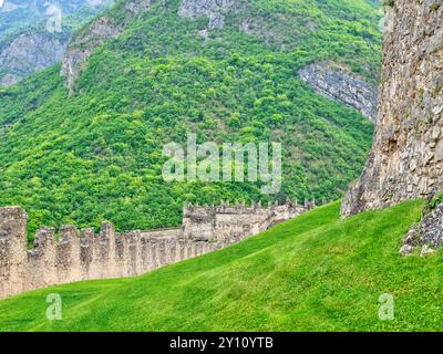 Castel Beseno nahe Rovereto Stockfoto