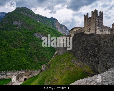 Castel Beseno nahe Rovereto Stockfoto