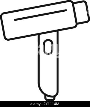 Minimalistische Vektor-Illustration eines Haartrockner, der heiße Luft bläst, perfekt für Websites, Apps und Präsentationen im Zusammenhang mit Haarpflege Stock Vektor