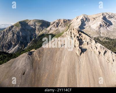 Der Berg L'Arpelin auf dem Col d'Izoard Stockfoto