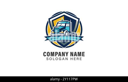 Logodesign für Lkw-Transport. Stock Vektor