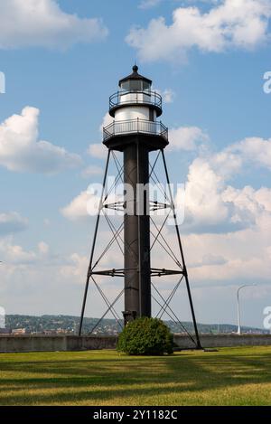 Das historische Duluth South Breakwater Inner Light, erbaut von 1900 bis 1901, in Duluth, Minnesota, USA. Stockfoto