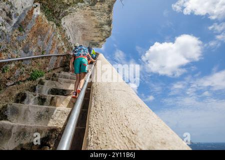 Escalier du roi d'Aragon / Bonifacio, Corse-du-Sud, Korsika, Frankreich Stockfoto