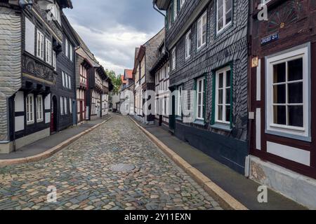 Gasse, Platz, Marktplatz, Goslar, Stadtzentrum, Harz, Niedersachsen, Deutschland, Europa Stockfoto