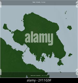 Die Mondinsel im Golf von Riga, die zu Estland gehört, wurde auf einer farbigen Höhenkarte quadratisch zugeschnitten Stockfoto