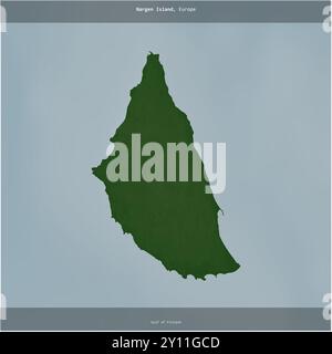 Die Insel Nargen im Golf von Finnland, die zu Estland gehört, wurde auf einer farbigen Höhenkarte quadratisch zugeschnitten Stockfoto