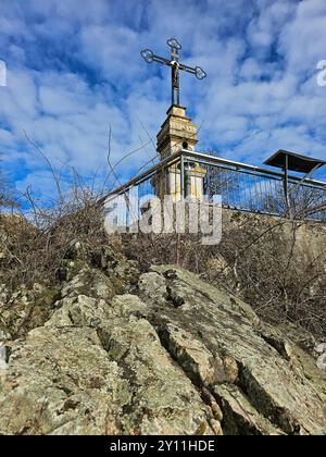 Überqueren Sie den Gipfel von Litermont. 412 m, bei Nalbach, Bezirk Merzig-Wadern, Saarland, Deutschland Stockfoto