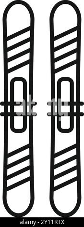 Einfaches schwarz-weißes Vektorsymbol eines aufrecht stehenden Skier, perfekt für die Darstellung von Wintersport und Aktivitäten Stock Vektor
