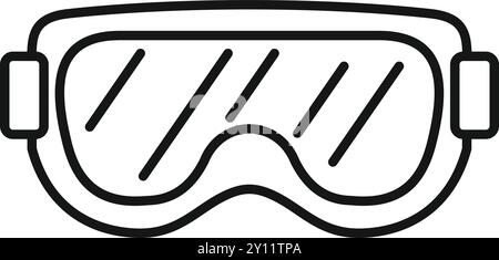 Das Symbol der Schutzbrille steht für die Arbeitsschutzausrüstung, die den Augenschutz gewährleistet und Verletzungen verhindert Stock Vektor