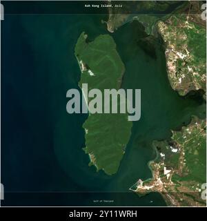 Die Insel Koh Kong im Golf von Thailand, die zu Kambodscha gehört, wurde auf einem Satellitenbild vom 19. Dezember 2023 quadratisch zugeschnitten Stockfoto