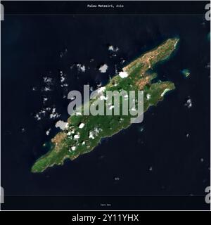 Pulau Matasiri im Java-Meer, das zu Indonesien gehört, wurde auf einem Satellitenbild vom 4. November 2019 quadratisch zugeschnitten Stockfoto