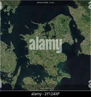 Die zu Dänemark gehörende Insel Seeland im Kattegat wurde auf einem Satellitenbild vom 11. Mai 2024 quadratisch zugeschnitten Stockfoto