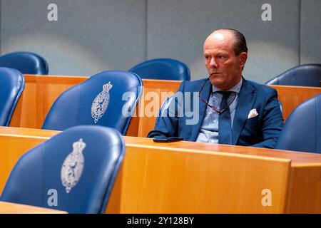 Den Haag, Niederlande. September 2024. DEN HAAG, NIEDERLANDE - 3. SEPTEMBER: Folkert Thiadens (PVV) während der Plenardebatte im Tweede Kamer am 3. September 2024 in den Haag, Niederlande (Foto: John Beckmann/Orange Pictures) Credit: Orange Pics BV/Alamy Live News Stockfoto