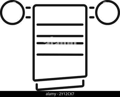 Einfaches Symbol für eine Datenübertragung, dargestellt durch zwei Geräte, die durch ein Signal verbunden sind Stock Vektor