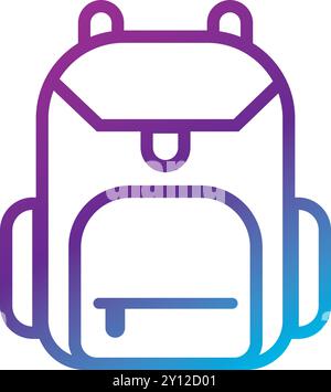 Rucksack-Symbol mit Farbverlauf in violetten und blauen Tönen Vektor Stock Vektor