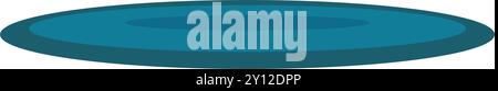 Blauer runder Teppich im einfachen flachen Cartoon-Stil Vektor Stock Vektor