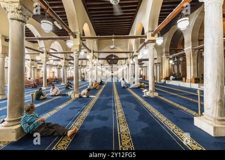 Al-Azhar-Moschee, Inneres, islamische Gegend des alten Kairos, Kairo, Ägypten, Nordafrika, Afrika Stockfoto