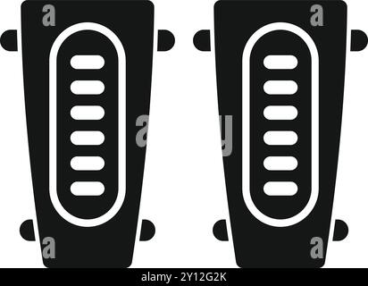 Schwarzes Silhouettensymbol einer Elektroautos-Batterie, das die Ladestandsanzeige anzeigt Stock Vektor