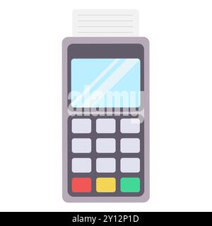 Bankterminal. Kontaktlose Zahlung. Vektorabbildung in abgewickelter Form. Stock Vektor