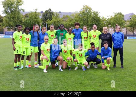 Luxemburg, Luxemburg. September 2024. BIIK-Spieler nach dem Fußballspiel zwischen BIIK Kazygurt (KZA) und FC NSA (BUL), der ersten Qualifikationsrunde der UEFA Women's Champions League 2024-2025, am Mittwoch, den 4. September 2024 in Luxemburg. Quelle: Sportpix/Alamy Live News Stockfoto