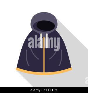 Dunkelblaues Kapuzenpullover mit langem Schatten, geeignet für Designs im Zusammenhang mit Freizeitkleidung, Mode oder Kleidung Stock Vektor