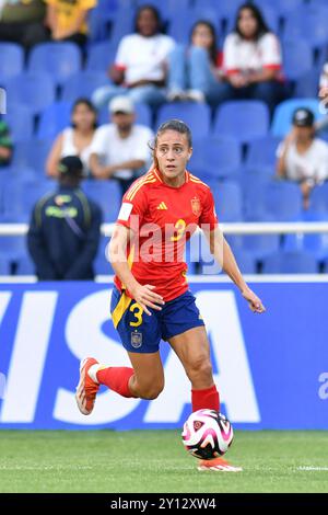 Cali, Kolumbien. September 2024. Estela Carbonell (Spanien) beim Spiel der Gruppe C FIFA U-20-Frauen-Weltmeisterschaft Kolumbien 2024 zwischen Paraguay und Marokko im Olympischen Pascual Guerrero-Stadion in Cali am 4. September 2024. Foto: Alejandra Arango/DiaEsportivo/Alamy Live News Credit: DiaEsportivo/Alamy Live News Stockfoto