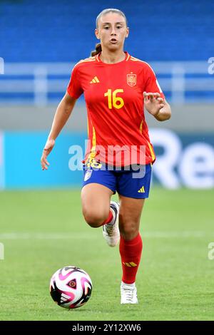 Cali, Kolumbien. September 2024. Olaya Enrique (Spanien) beim Spiel der Gruppe C FIFA U-20-Frauen-Weltmeisterschaft Kolumbien 2024 zwischen Paraguay und Marokko im Olympischen Pascual Guerrero-Stadion in Cali am 4. September 2024. Foto: Alejandra Arango/DiaEsportivo/Alamy Live News Credit: DiaEsportivo/Alamy Live News Stockfoto