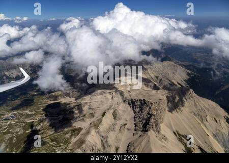 PIC de Bure, IRAM-Interferometer, Französische Alpen, Plateau de Bure, Teleskope, Millimeterstrahlung, Observatorium, Institut de Radioastronomie Millimetriq Stockfoto