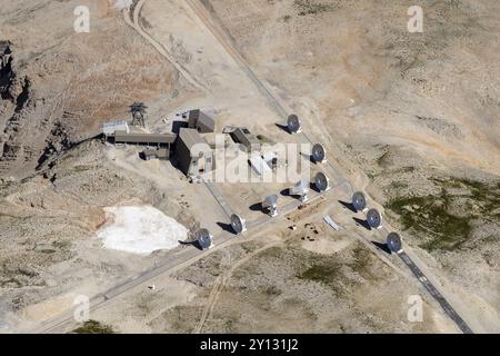 PIC de Bure, IRAM-Interferometer, Französische Alpen, Plateau de Bure, Teleskope, Millimeterstrahlung, Observatorium, Institut de Radioastronomie Millimetriq Stockfoto