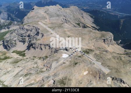 PIC de Bure, IRAM-Interferometer, Französische Alpen, Plateau de Bure, Teleskope, Millimeterstrahlung, Observatorium, Institut de Radioastronomie Millimetriq Stockfoto