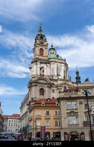 Nikolaikirche in der Kleinstadt Prag, Tschechische Republik. Stockfoto