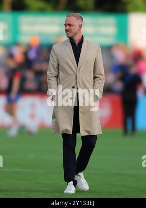 Arsenal-Manager Jonas Eidevall vor dem Halbfinalspiel der UEFA Women's Champions League Group Three in der 1. Runde zwischen Arsenal und Glasgow Rangers AT Stockfoto