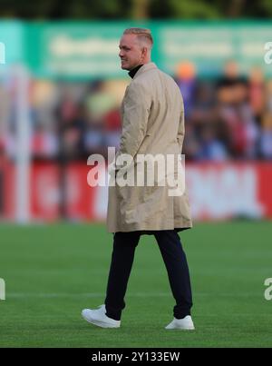 Arsenal-Manager Jonas Eidevall vor dem Halbfinalspiel der UEFA Women's Champions League Group Three in der 1. Runde zwischen Arsenal und Glasgow Rangers AT Stockfoto